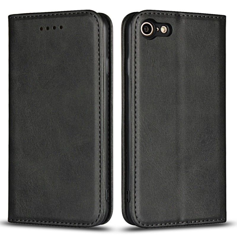 Folio-fodral iPhone 7 / 8 / SE 2 Svart Premium Konstläder