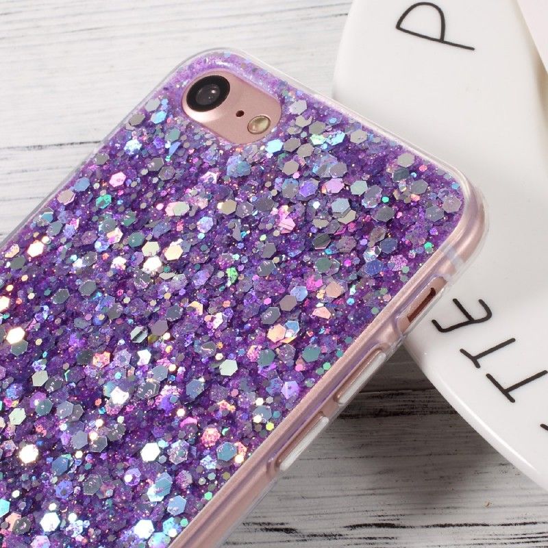 Skal för iPhone 7 / 8 / SE 2 Magenta Premium Glitter