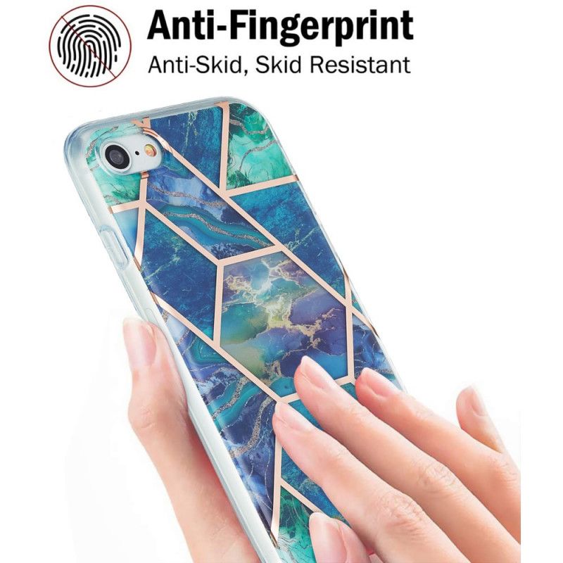 Skal för iPhone 7 / 8 / SE 2 Vit Silikonmarmorgeometri