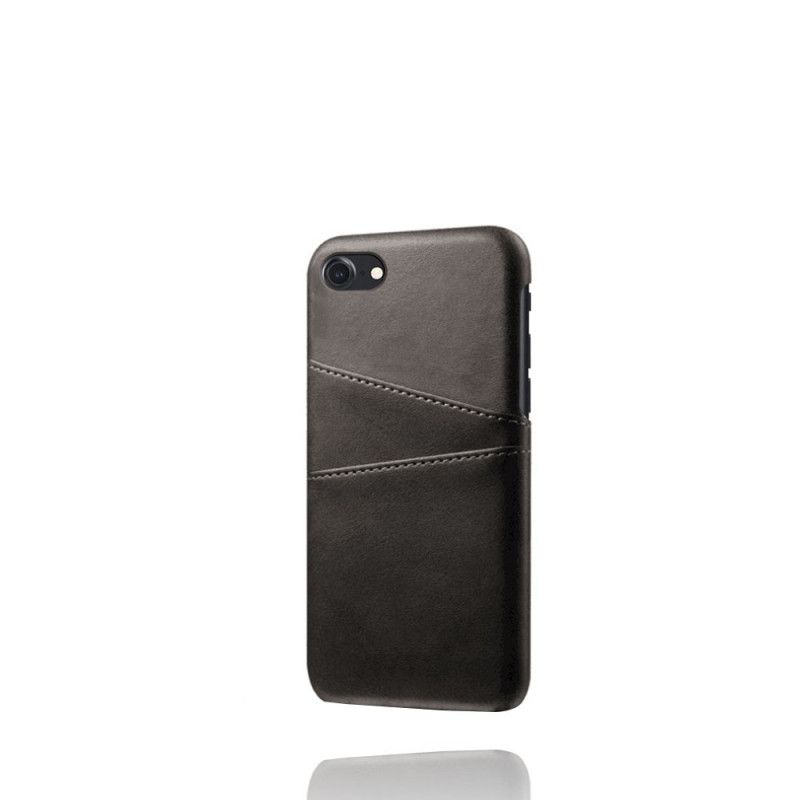 Skal iPhone 7 / 8 / SE 2 Svart Dubbel Ksq-Korthållare