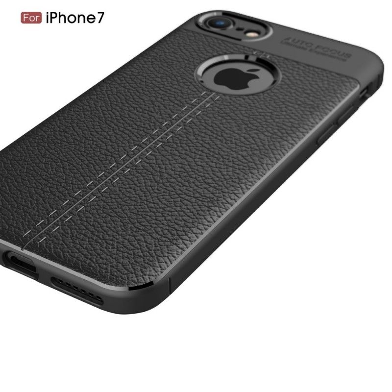 Skal iPhone 7 / 8 / SE 2 Svart Dubbel Linjelychee-Effekt