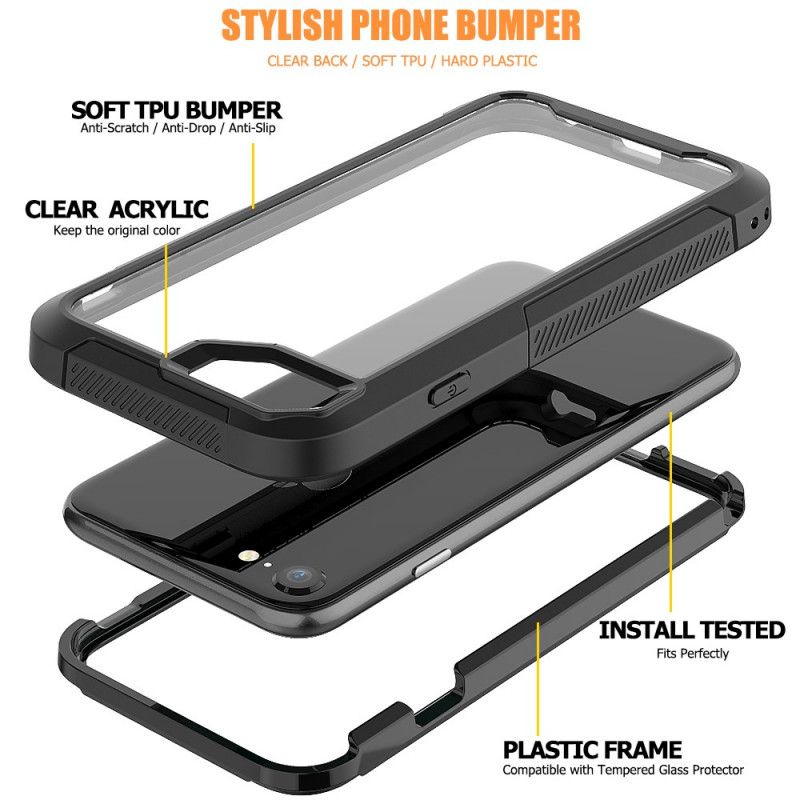 Skal iPhone 7 / 8 / SE 2 Svart Genomskinliga Hybridstötfångarkanter