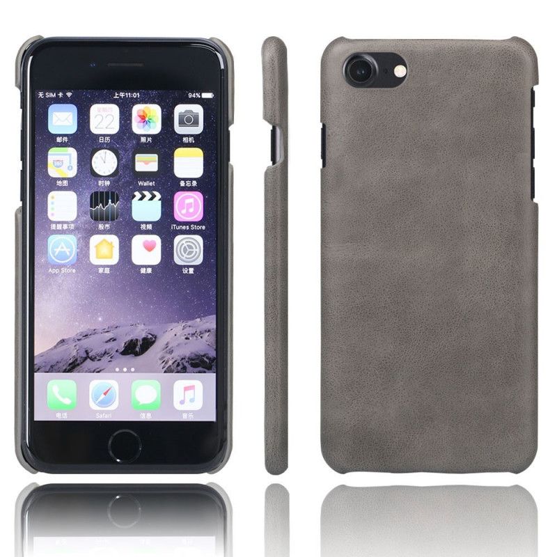 Skal iPhone 7 / 8 / SE 2 Svart Ksq-Lädereffekt