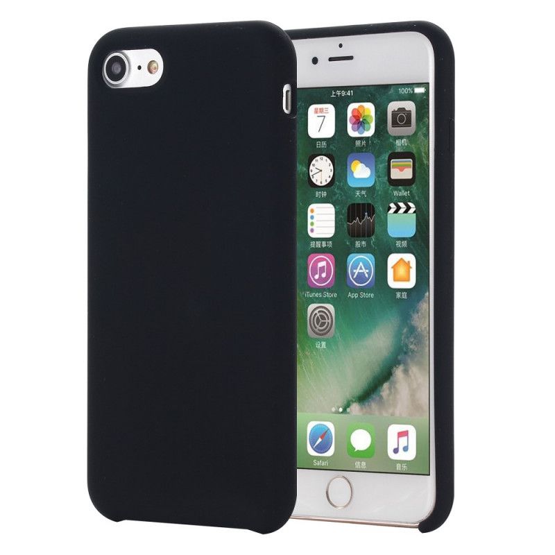 Skal iPhone 7 / 8 / SE 2 Svart Mobilskal Flytande Silikon