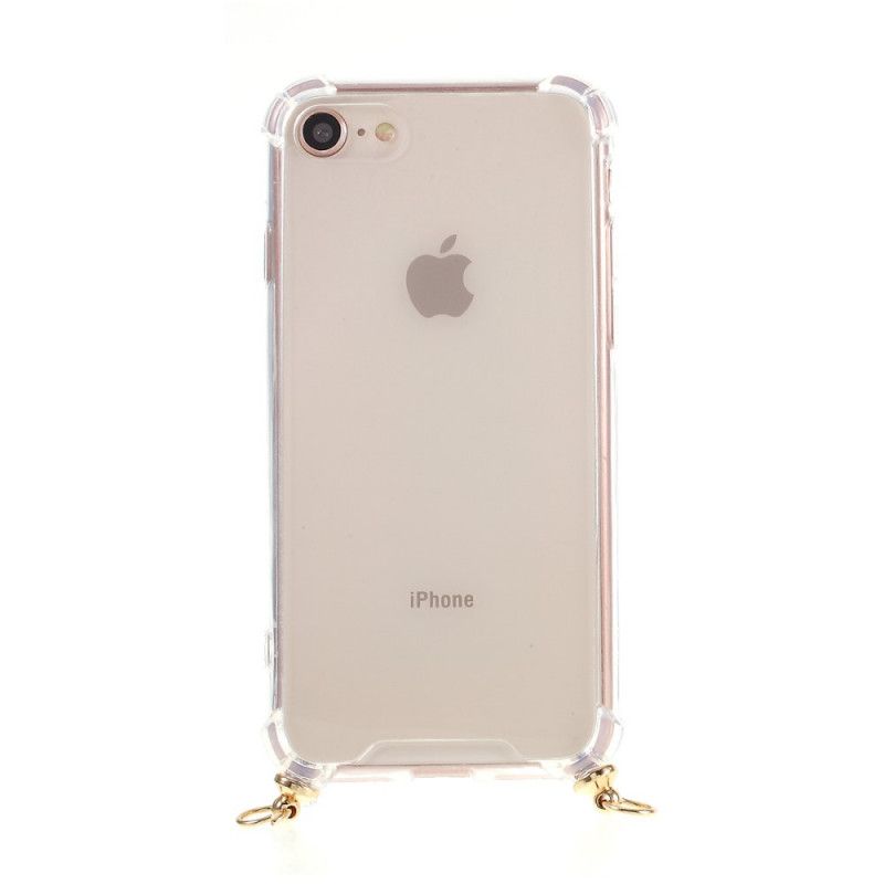 Skal iPhone 7 / 8 / SE 2 Svart Mobilskal Hybrid Med Färgad Sladd