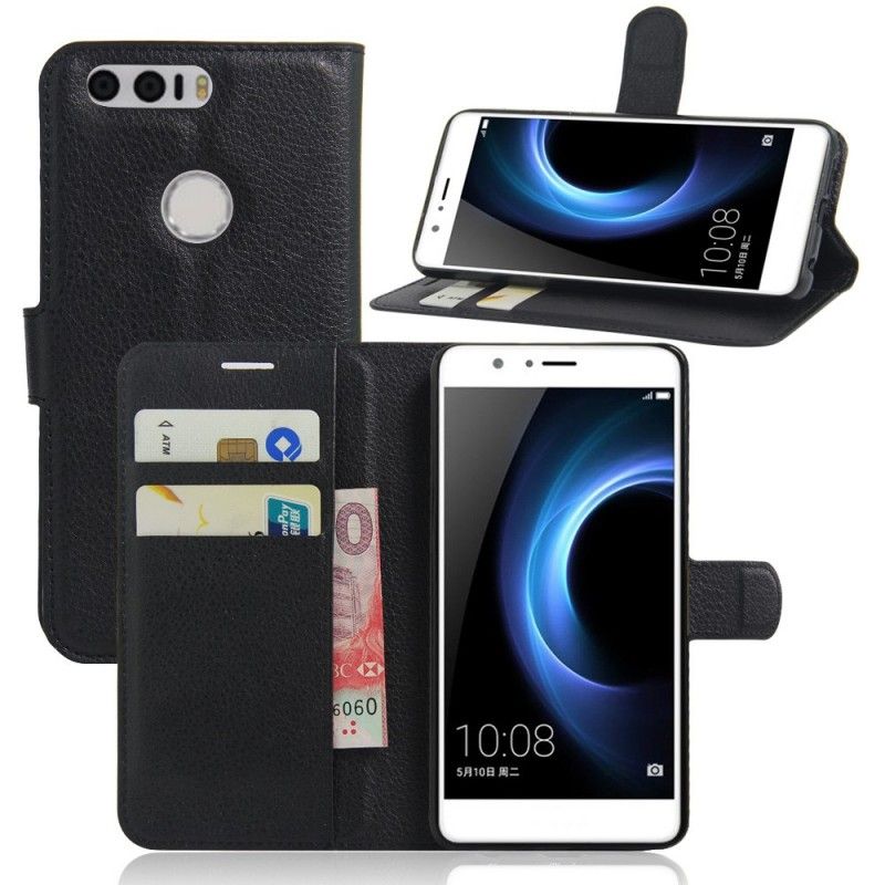 Fodral för Honor 8 Svart Retrolädereffekt