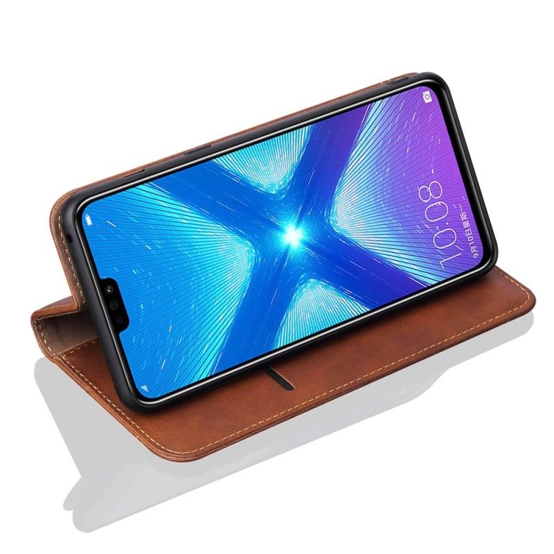 Folio-fodral Honor 8X Svart Sydd Lädereffekt