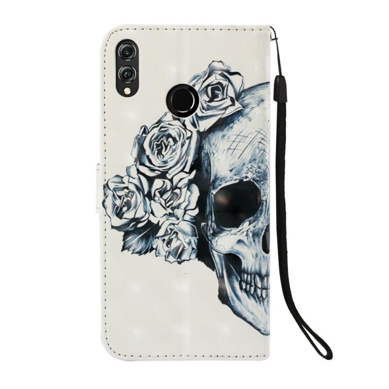Läderskal Honor 8X Blommig Skalle