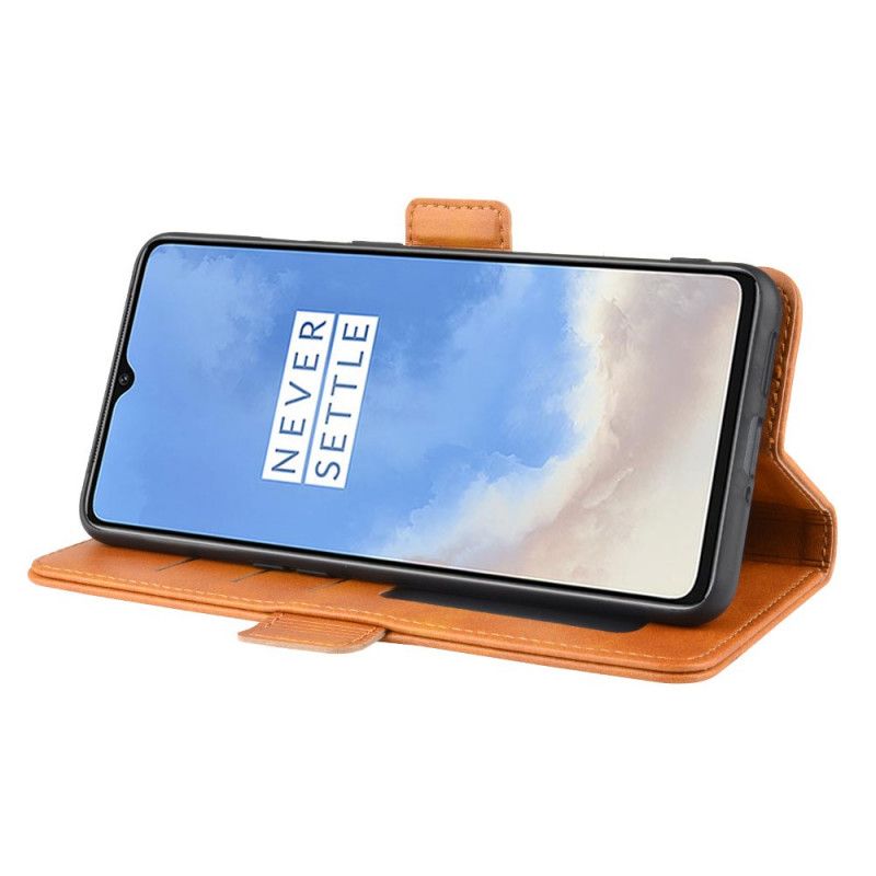 Fodral OnePlus 7T Svart Elegans Läderstruktur