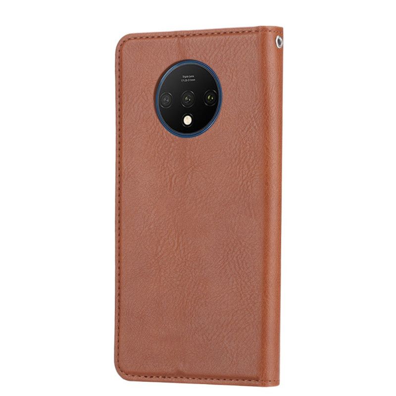 Folio-fodral OnePlus 7T Svart Korthållare I Konstläder