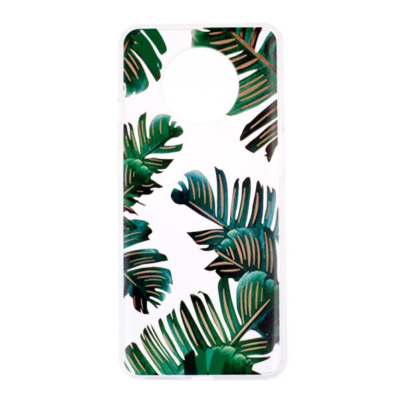 Skal för OnePlus 7T Genomskinliga Gröna Blad
