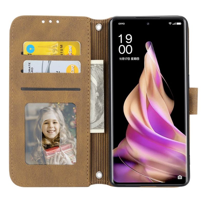 Läderfodral Oppo Reno 13 5g Telefonfodral Dubbelfris Med Rem