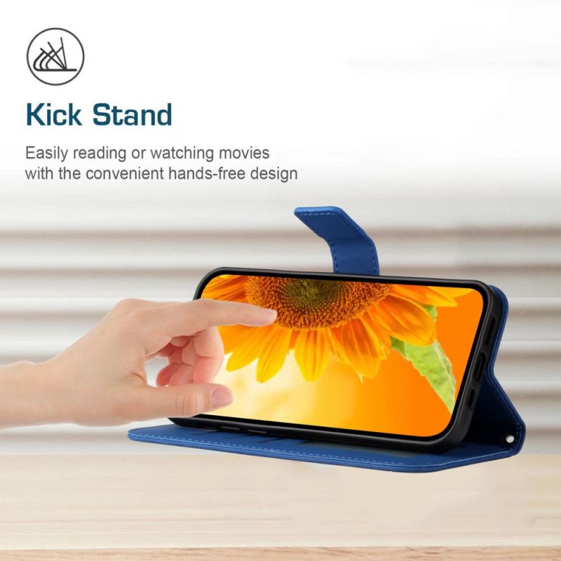 Läderskal Fodral Oppo Reno 13 5g Solrostryck Med Rem