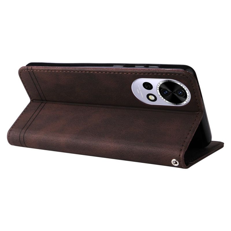 Läderskal Fodral Huawei Nova 13 Vintage Nit Och Rem