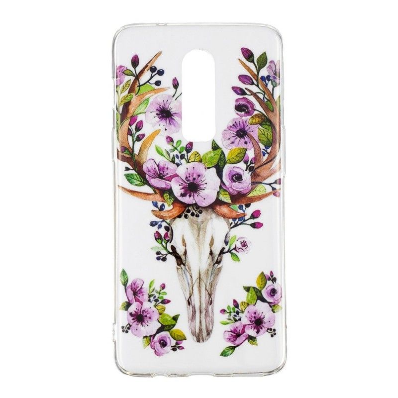 Skal för OnePlus 6 Fluorescerande Blommig Älg