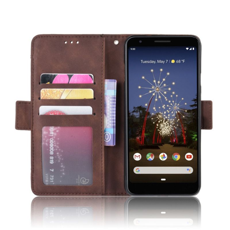 Läderfodral Google Pixel 3A XL Svart Förstklassigt Multikort