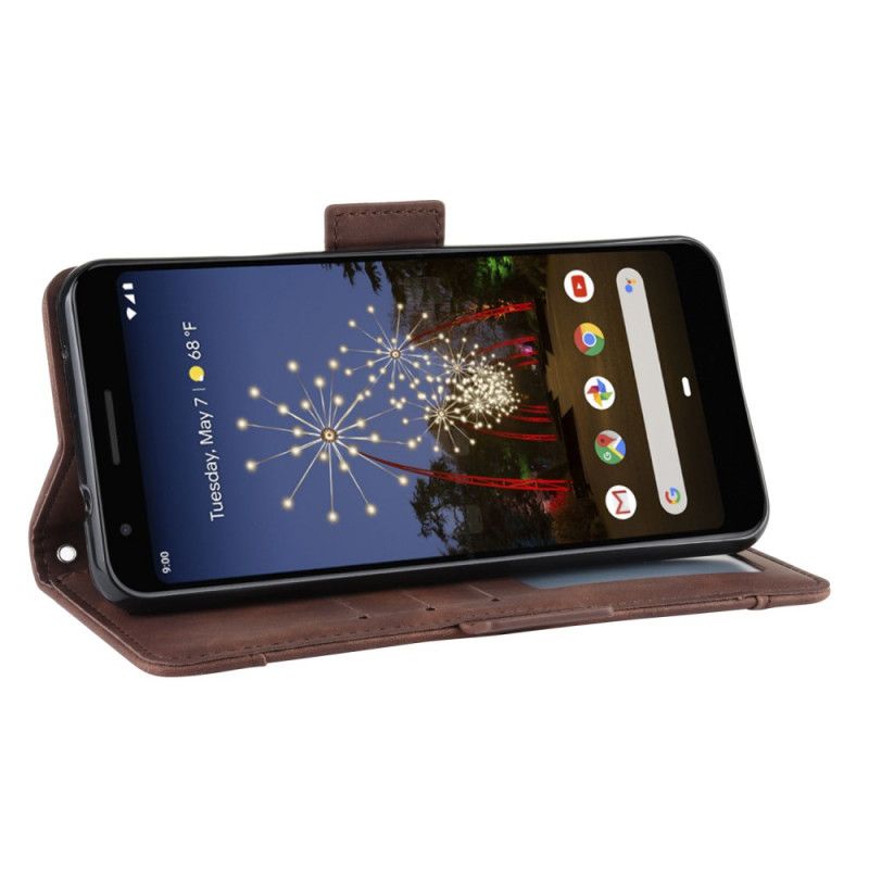 Läderfodral Google Pixel 3A XL Svart Förstklassigt Multikort