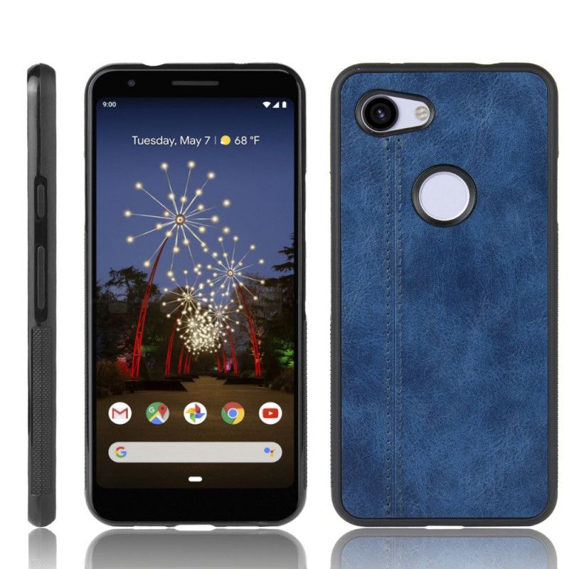 Skal Google Pixel 3A XL Svart Sydd Lädereffekt