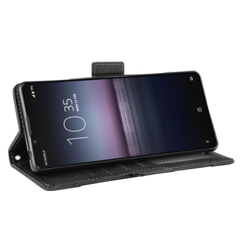 Fodral Sony Xperia 5 II Svart Förstklassigt Multikort