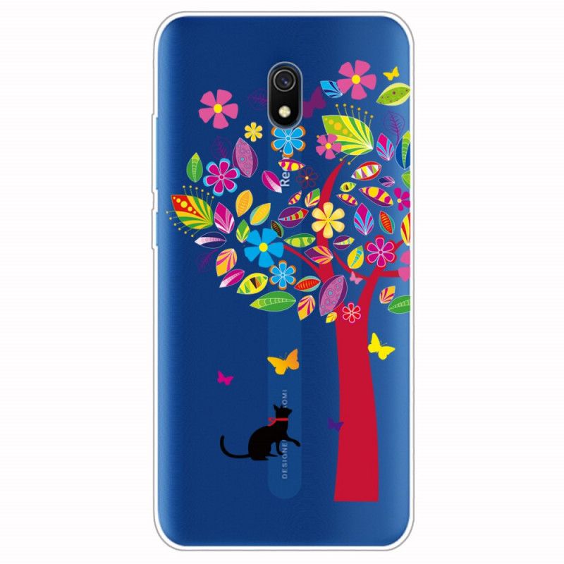 Skal Xiaomi Redmi 8A Katt Under Det Färgade Trädet