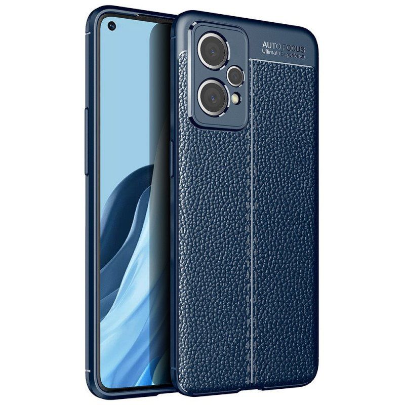 Skal Realme 9 Pro Plus Dubbel Linje Litchi Läder Effekt