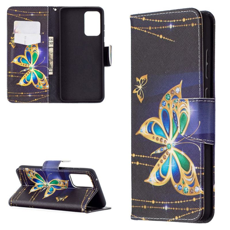 Fodral för Samsung Galaxy A72 4G / A72 5G Gyllene Fjärilar