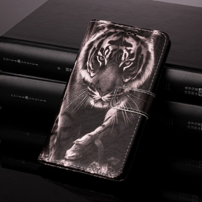 Läderskal Samsung Galaxy A72 4G / A72 5G Natt Tiger