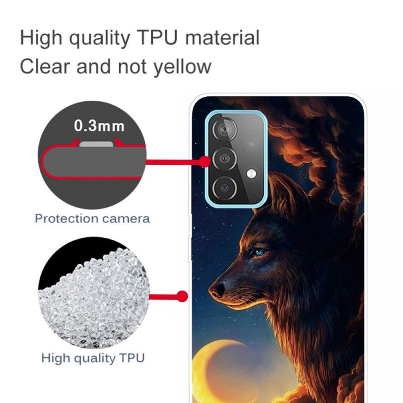 Skal för Samsung Galaxy A72 4G / A72 5G Svart Flexibel Varg