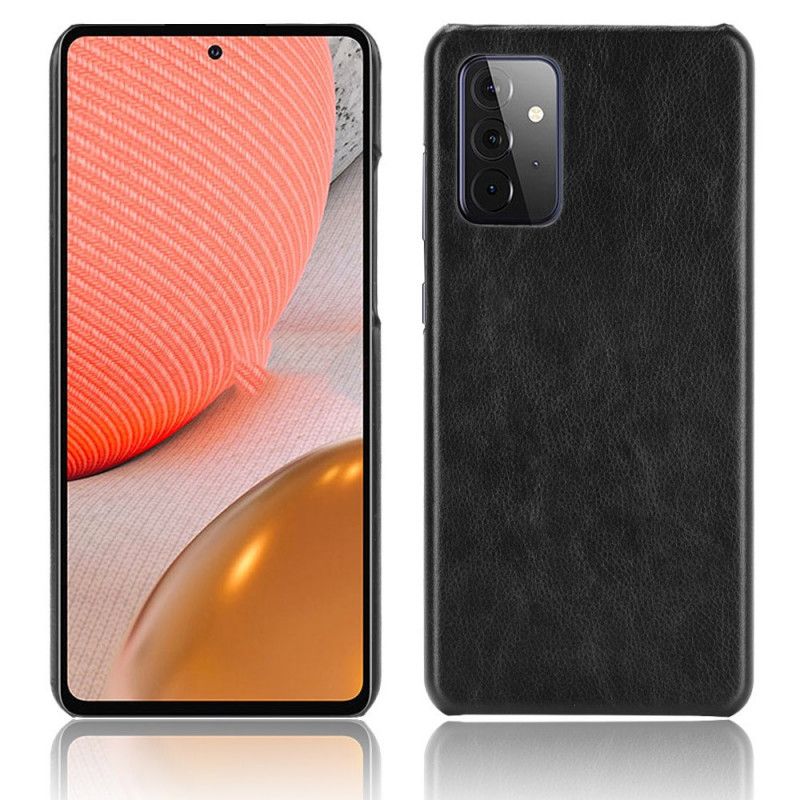 Skal för Samsung Galaxy A72 4G / A72 5G Svart Prestanda Lychee Läder Effekt