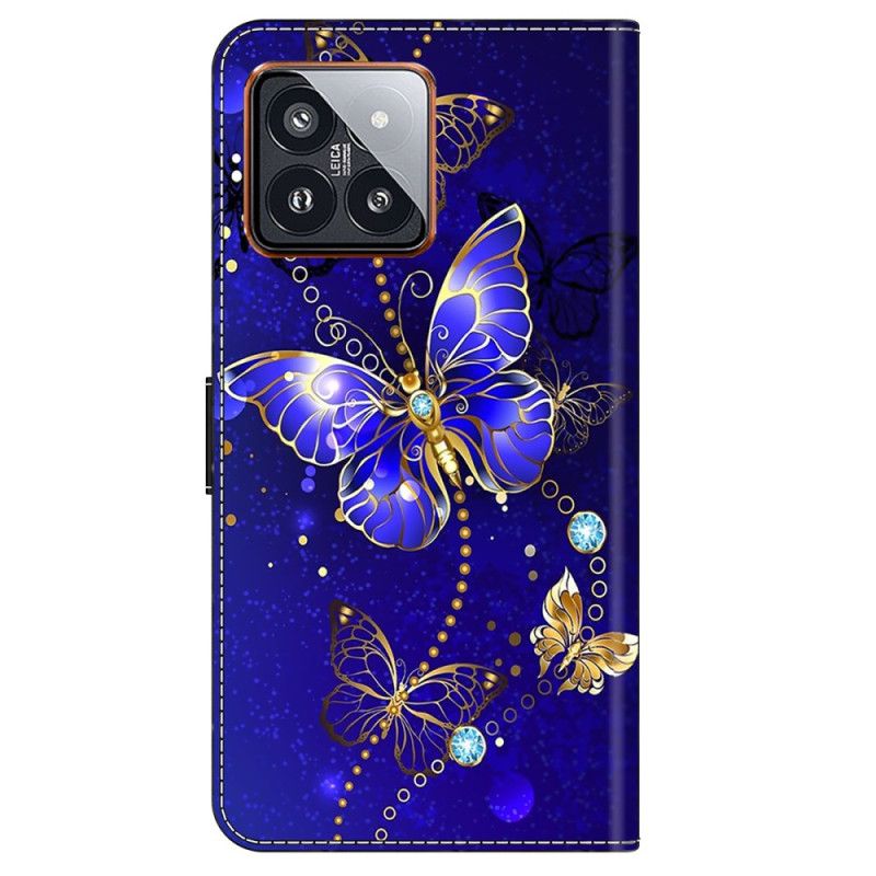 Fodral Xiaomi 14 Pro Diamantfjärilar