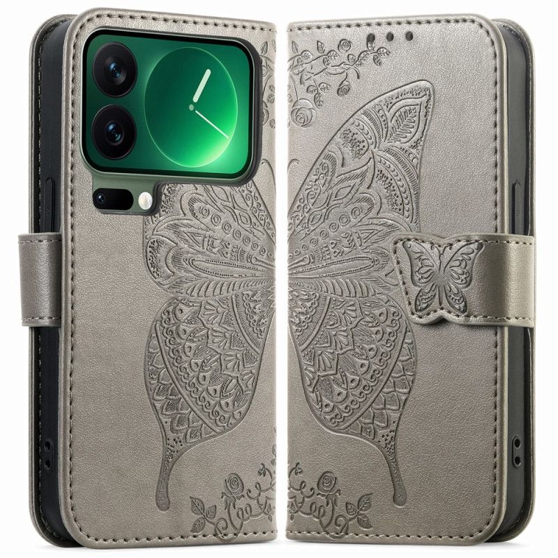 Läderskal Fodral Xiaomi 17 Pro Max Fjärilsdesign