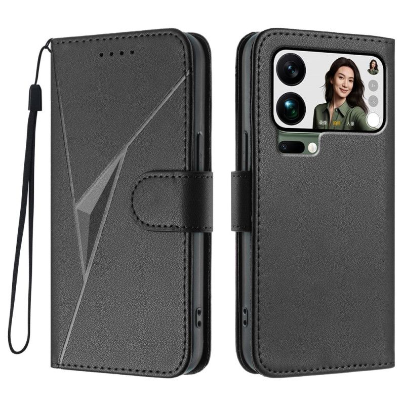 Läderskal Fodral Xiaomi 17 Pro Max Triangelmönster