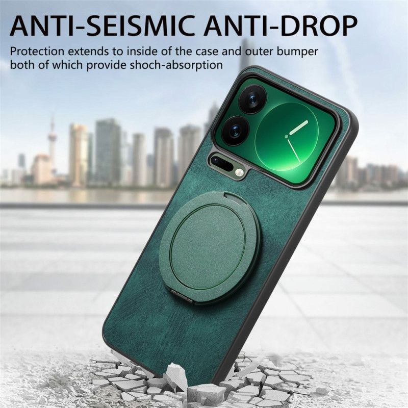 Skal Xiaomi 17 Pro Max Roterande Stativ Och Retroläderstruktur