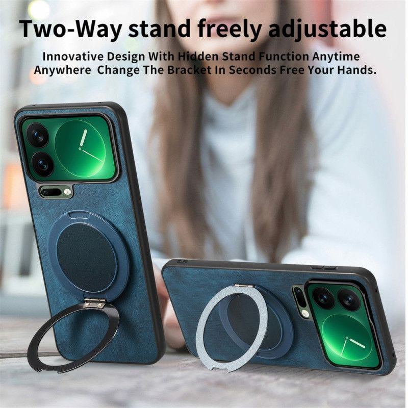 Skal Xiaomi 17 Pro Max Roterande Stativ Och Retroläderstruktur