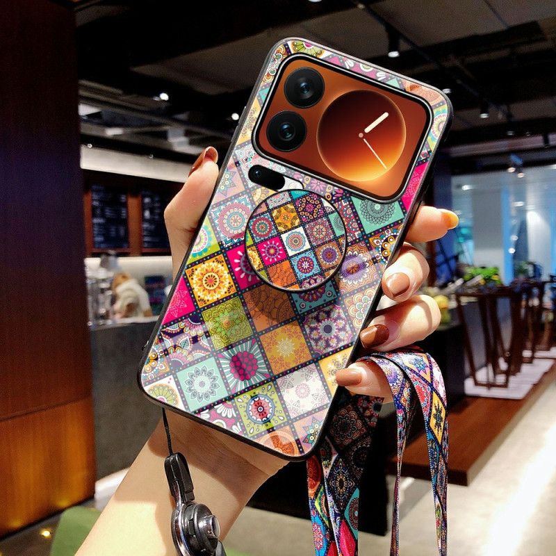 Skal Xiaomi 17 Pro Max Telefonfodral Patchwork-ställ Och Rem