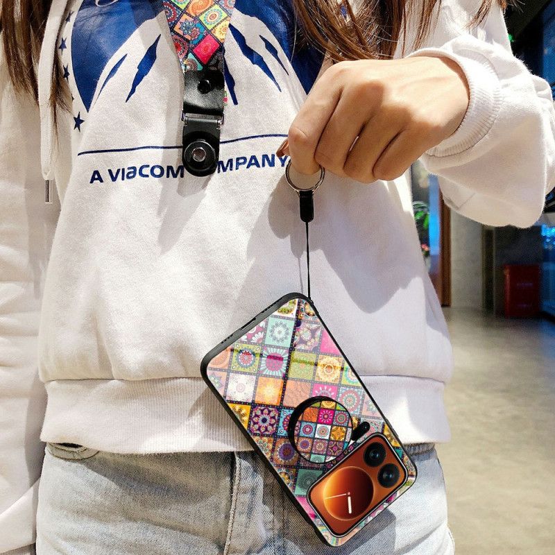 Skal Xiaomi 17 Pro Max Telefonfodral Patchwork-ställ Och Rem