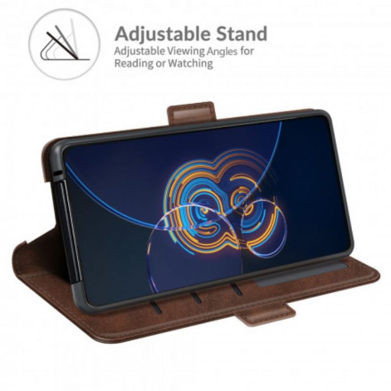 Fodral För Asus Zenfone 8 Flip Klassisk Dubbel Klaff