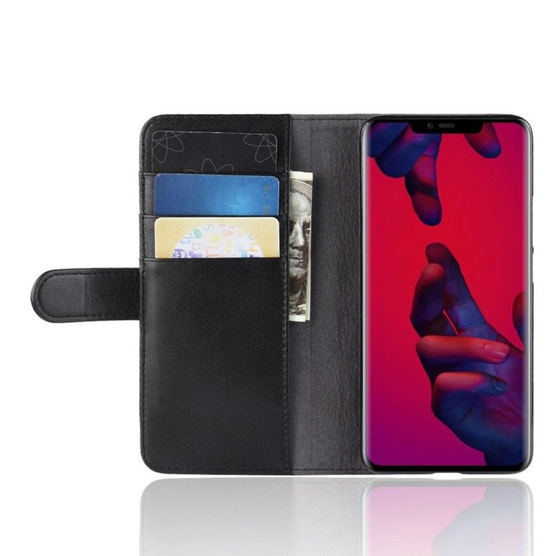 Fodral för Huawei Mate 20 Pro Svart Delat Läder