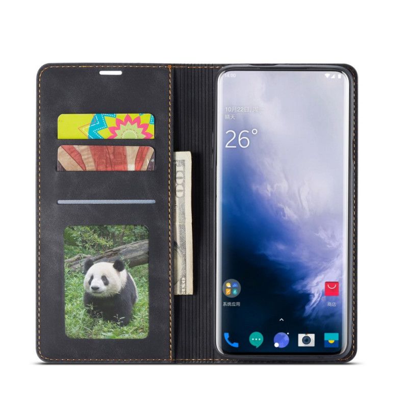 Folio-fodral för OnePlus 7 Pro Svart Forwenw Lädereffekt