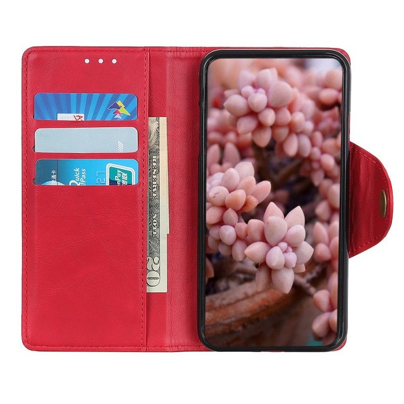 Läderfodral OnePlus 7 Pro Svart Mobilskal Imiterat Läder