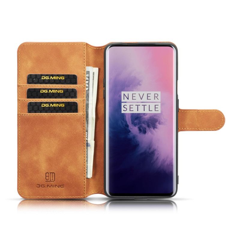 Läderfodral OnePlus 7 Pro Svart Mobilskal Retro Dg.Ming