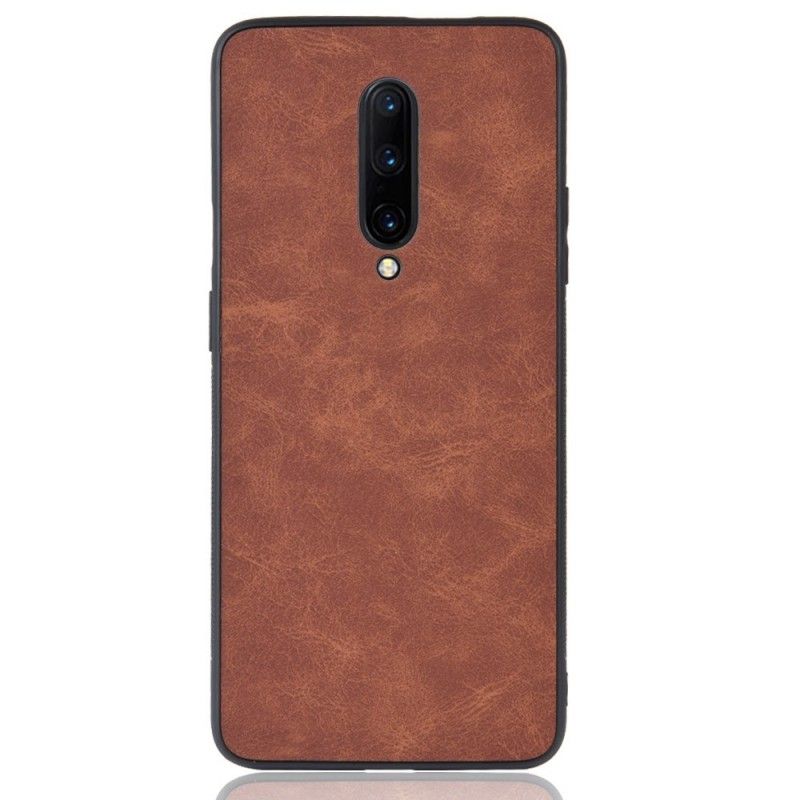 Skal OnePlus 7 Pro Svart Lädereffekt I Vintage Look