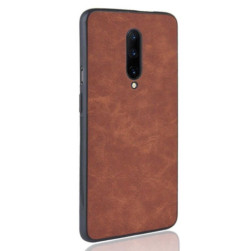 Skal OnePlus 7 Pro Svart Lädereffekt I Vintage Look