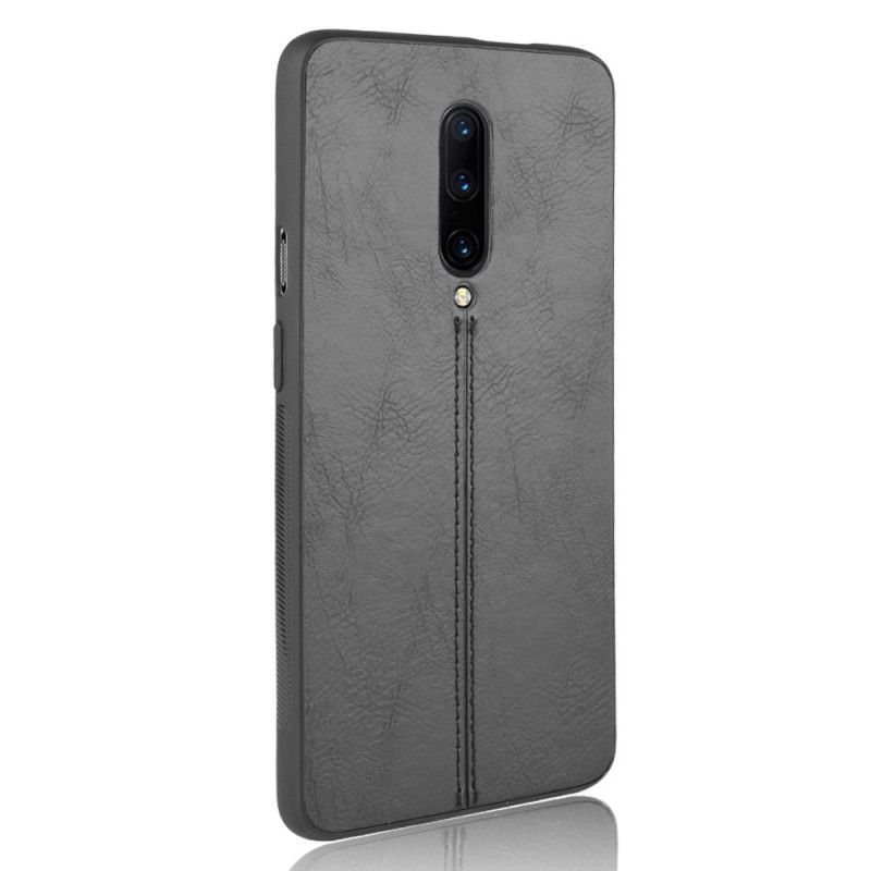 Skal OnePlus 7 Pro Svart Sydd Lädereffekt