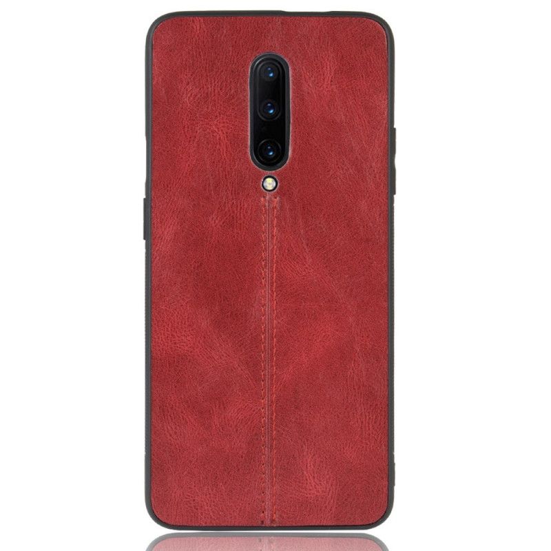 Skal OnePlus 7 Pro Svart Sydd Lädereffekt