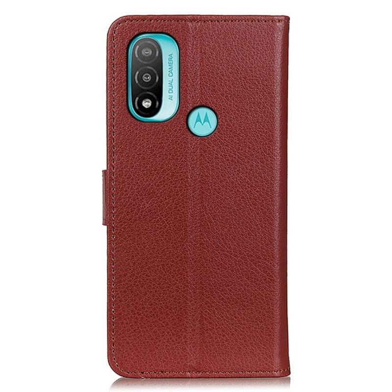 Fodral För Moto E20 / E30 / E40 Traditionellt Litchi