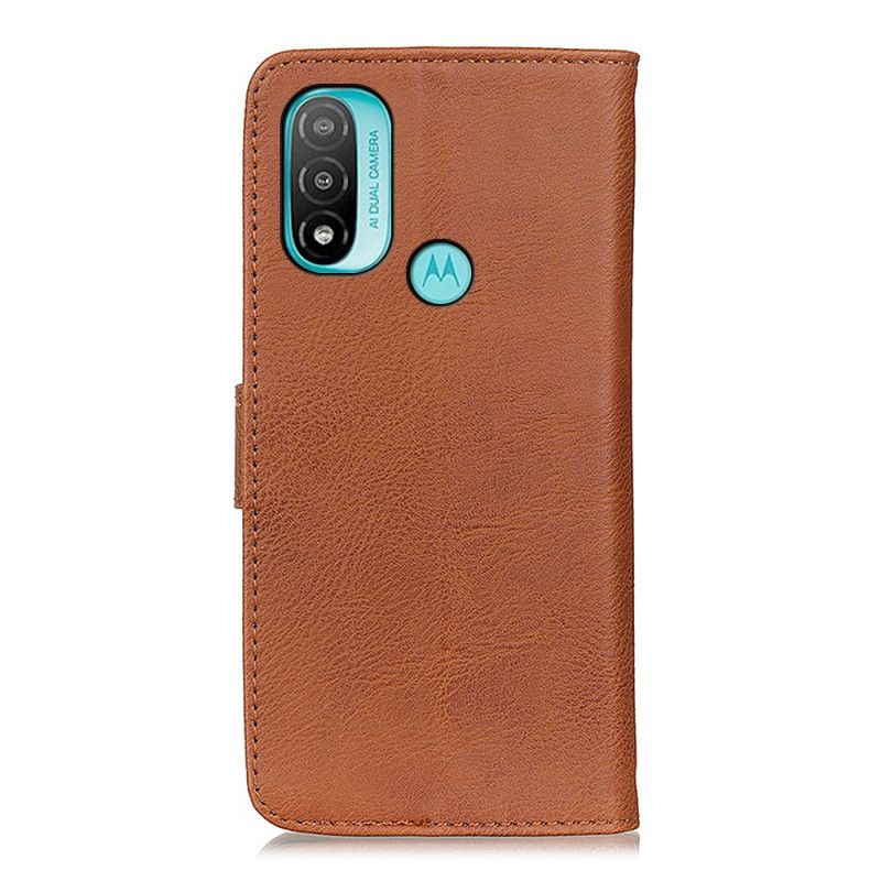 Läderfodral Moto E20 / E30 / E40 Telefonfodral Konstläder Khazneh