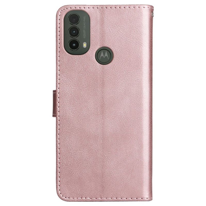 Läderfodral Moto E20 / E30 / E40 Telefonfodral Lädereffektrem