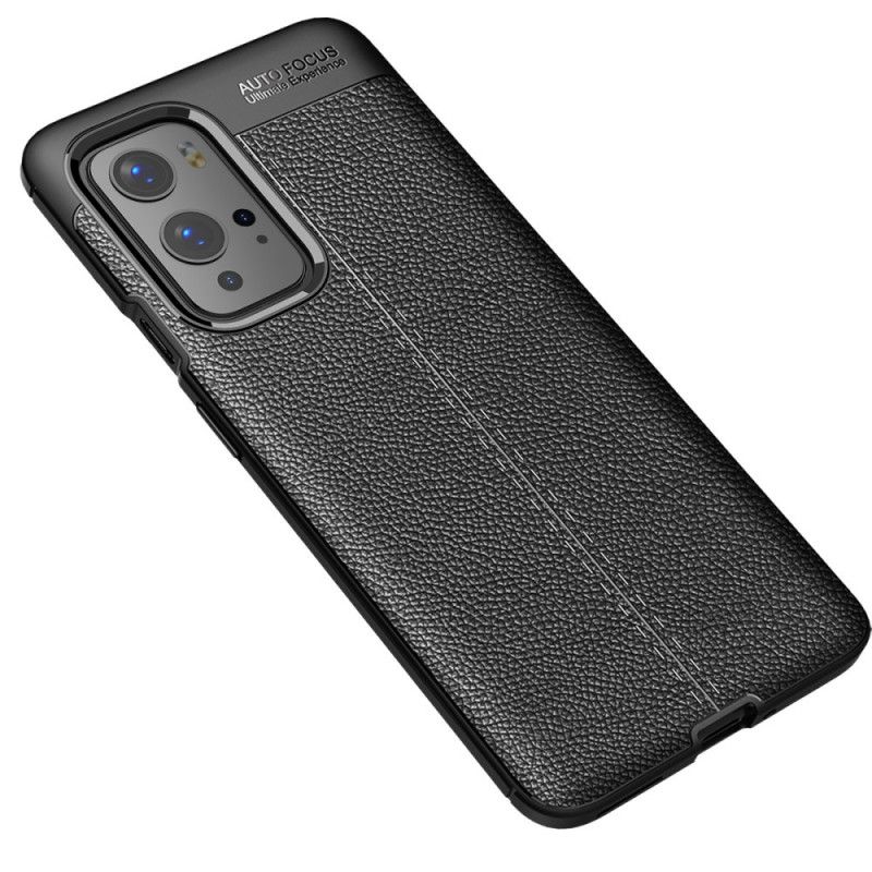 Skal för OnePlus 9 Pro Svart Dubbel Linjelychee-Effekt