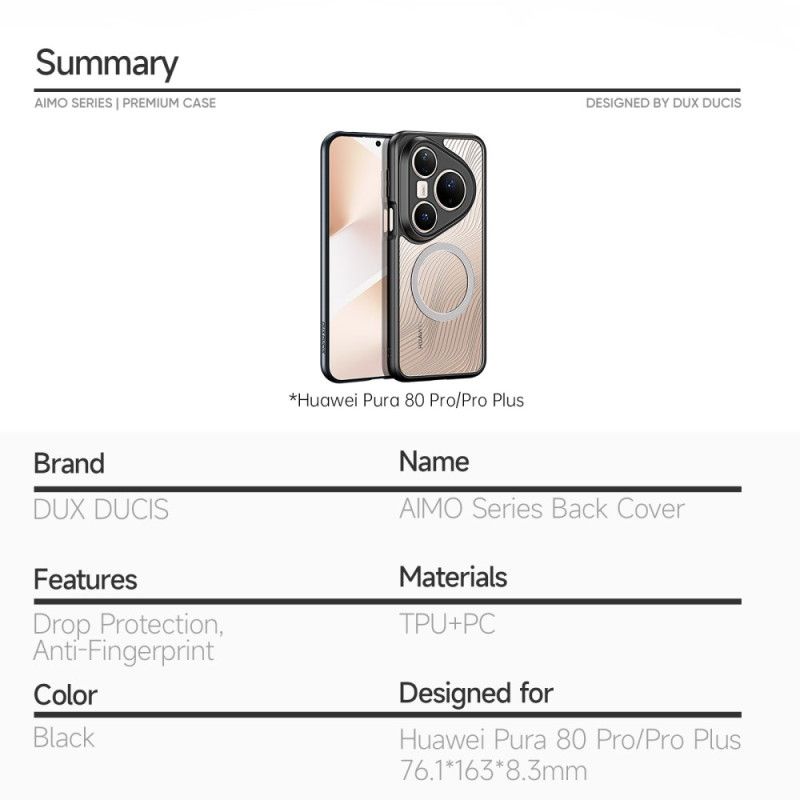 Skal Huawei Pura 80 Pro Magsafe Aimo-serien Dux Ducis